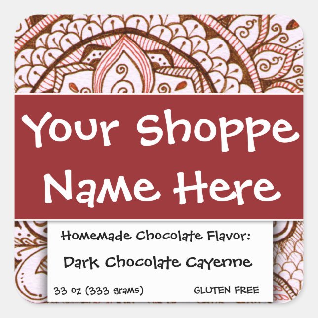 Adesivo Quadrado Contêiner de comida Étnica Exótica marroquina Ocid (Frente)