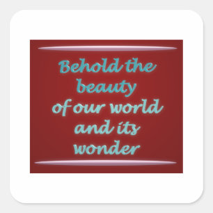 Adesivo Quadrado Contemplem a arte do poema da beleza