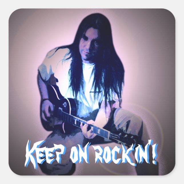 Adesivo Quadrado Continua a rockin! (Frente)