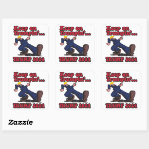 Adesivo Quadrado Continue com Trumpin Trump 2024