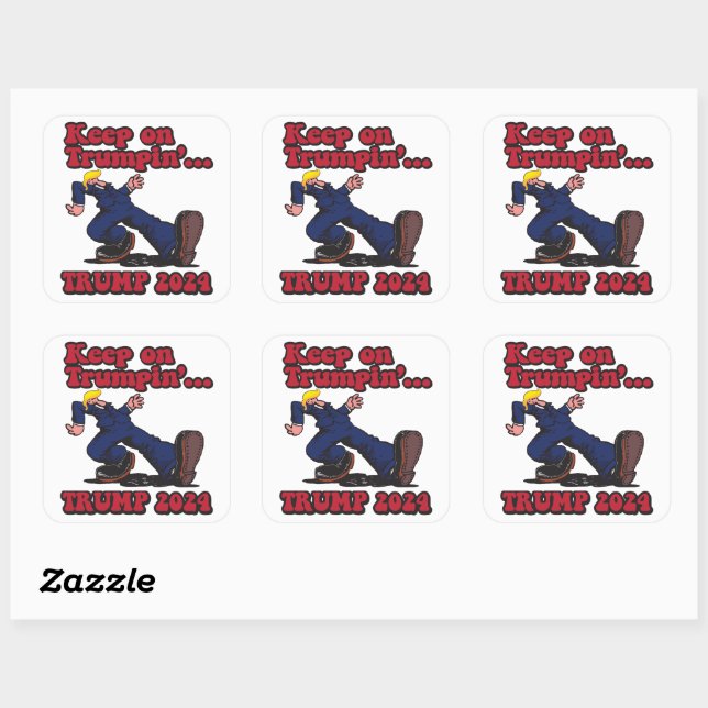 Adesivo Quadrado Continue com Trumpin Trump 2024 (Folha)