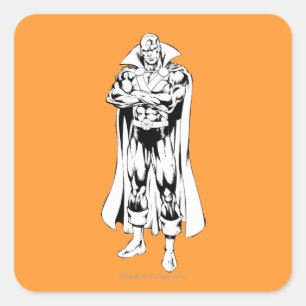 Adesivo Quadrado Contorno de pé do Martian Manhunter