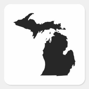 Adesivo Quadrado Contorno do Estado de Michigan