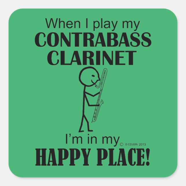 Adesivo Quadrado Contrabando Clarinet Happy Place Square Sticker (Frente)