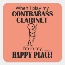Adesivo Quadrado Contrabando Clarinet Happy Place Square Sticker