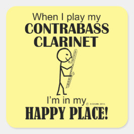 Adesivo Quadrado Contrabando Clarinet Happy Place Square Sticker