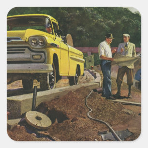 Adesivo Quadrado Contratante de construção do arquiteto do negóc