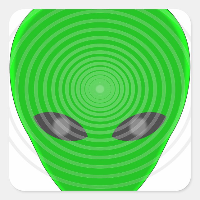 Adesivo Quadrado Controle da cabeça da alienígena (Frente)