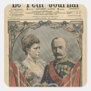 Adesivo Quadrado Convidados de France, rei Frederick VIII e rainha