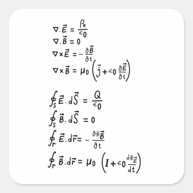 Adesivo Quadrado Convite à Camisa T de Fórmula Física (Frente)