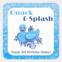 Convite de Aniversário de 3 anos do Pato Quack e S