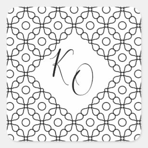 Adesivo Quadrado Convite moderno simples do casamento de Fiorellino