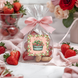 Adesivo Quadrado convite para chá de fraldas de amora doce chá de f