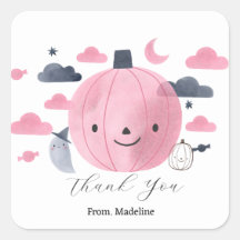 convites de aniversário de abóbora rosa-fofinho