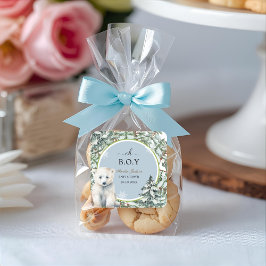 Adesivo Quadrado convites para bebês de chá de fraldas de inverno