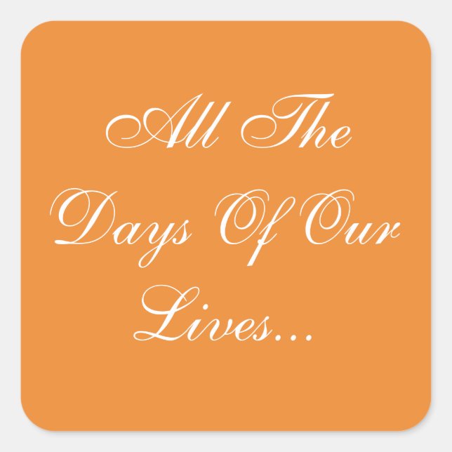 Adesivo Quadrado Convites Personalizados - Cádmio - Laranja (Frente)