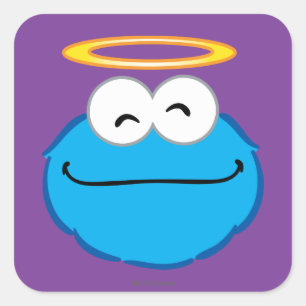 Adesivo Quadrado Cookie Smiling Face com Halo