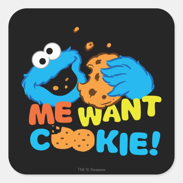 Adesivo Quadrado Cookie Wants Cookie (Frente)