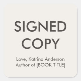 Adesivo Quadrado Cópia Autografada do Livro do Autor Assinatura Ind
