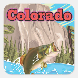 Adesivo Quadrado Cópia das viagens vintage de Colorado