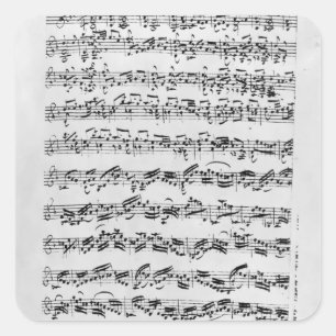 Adesivo Quadrado Cópia 'de Partita no menor de D para Violin