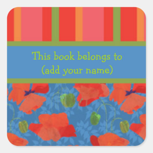 Adesivo Quadrado Cópias de escarlate, Folha de distribuição de 20 l (Frente)