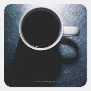 Adesivo Quadrado Copo de café em de aço inoxidável