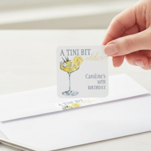 Adesivo Quadrado Coquetel de limão Um pouco mais velho Aniversário 