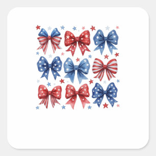 Adesivo Quadrado Coquette American Flag Coquette Arco 4 De Julho