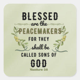 Adesivo Quadrado Cor d'água do Ramo de Oliva 5:9