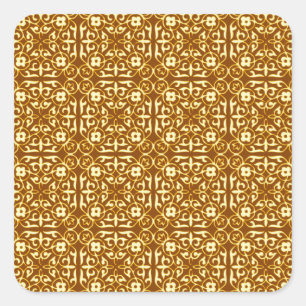 Adesivo Quadrado Cor damasco, cobre e creme medievais