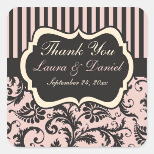 Adesivo Quadrado Cor-de-rosa-pincelado, creme, Cinza-favorito de ca