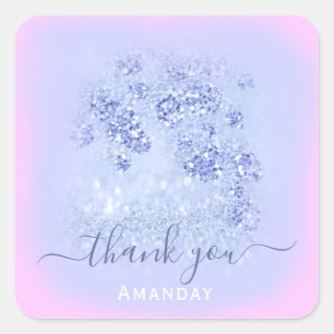 Adesivo Quadrado Cor-de-rosa-rosa, cor-de-rosa, fofo floral, 16ª me