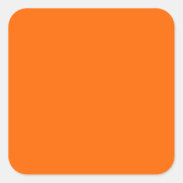 Adesivo Quadrado Cor do Solteiro do Designer Laranja de Segurança