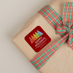 Adesivo Quadrado Cor Geométrica Moderna Sobreposição de Natal