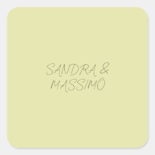 Adesivo Quadrado Cor pastel personalizada nome minimalista personal