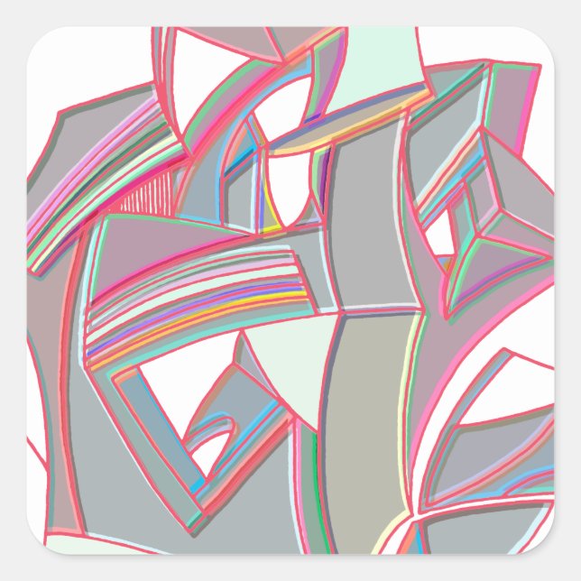 Adesivo Quadrado Cor Personalizada (Frente)