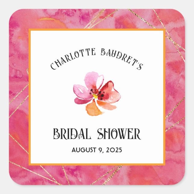 Adesivo Quadrado Cor quente moderna (Frente)