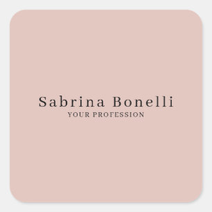 Adesivo Quadrado Cor simples e elegante, Rosa simples, Dourada