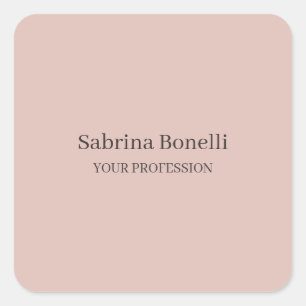 Adesivo Quadrado Cor simples e elegante, Rosa simples, Dourada