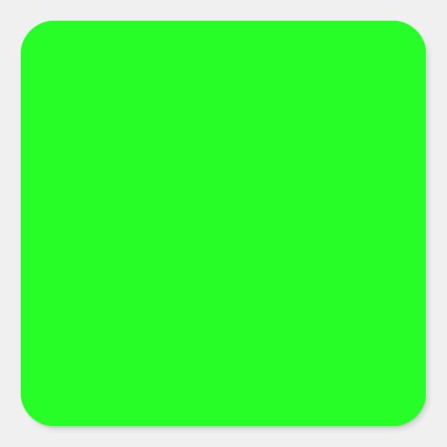 Adesivo Quadrado Cor Sólida Verde Lima Em Branco (Frente)