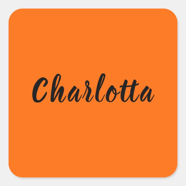Adesivo Quadrado Cor Sólido Laranja Neon Sunset Personalizada (Frente)
