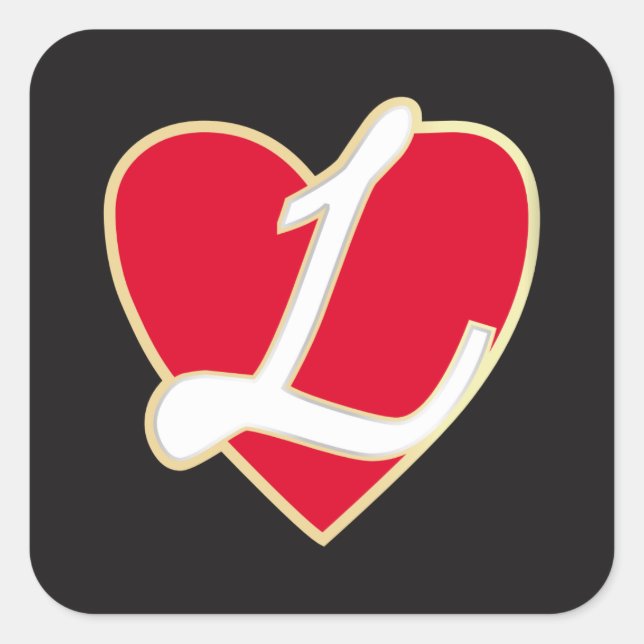 Adesivo Quadrado Coração adorável (Frente)