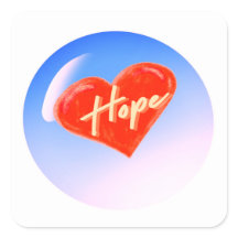 Coração com a palavra "Hope Sticker"