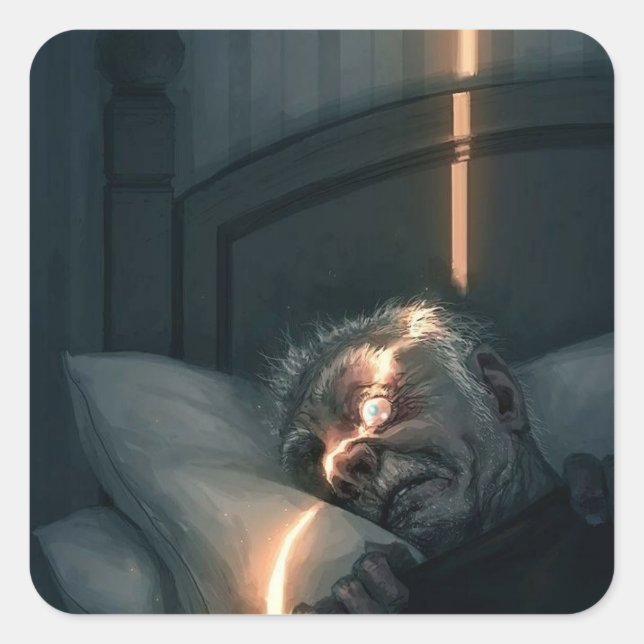 Adesivo Quadrado Coração com Contar - Olho Abutre Mau (Frente)