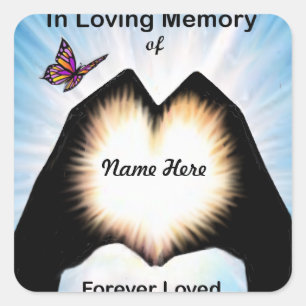 Adesivo Quadrado Coração da Mão Eterna