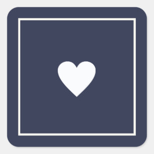 Adesivo Quadrado Coração de amor branco minimalista no casamento az