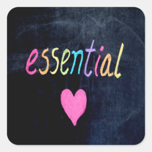 Adesivo Quadrado Coração de Suporte ao Trabalhador Essencial no C