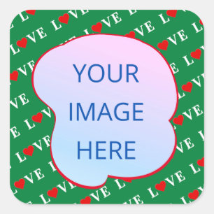 Adesivo Quadrado Coração do Amor Verde