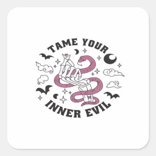 Adesivo Quadrado Coração do Fazer da Mão do Esqueleto